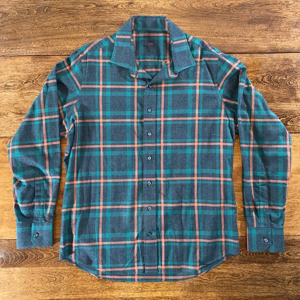 steve webber long sleeve button flannel large mens